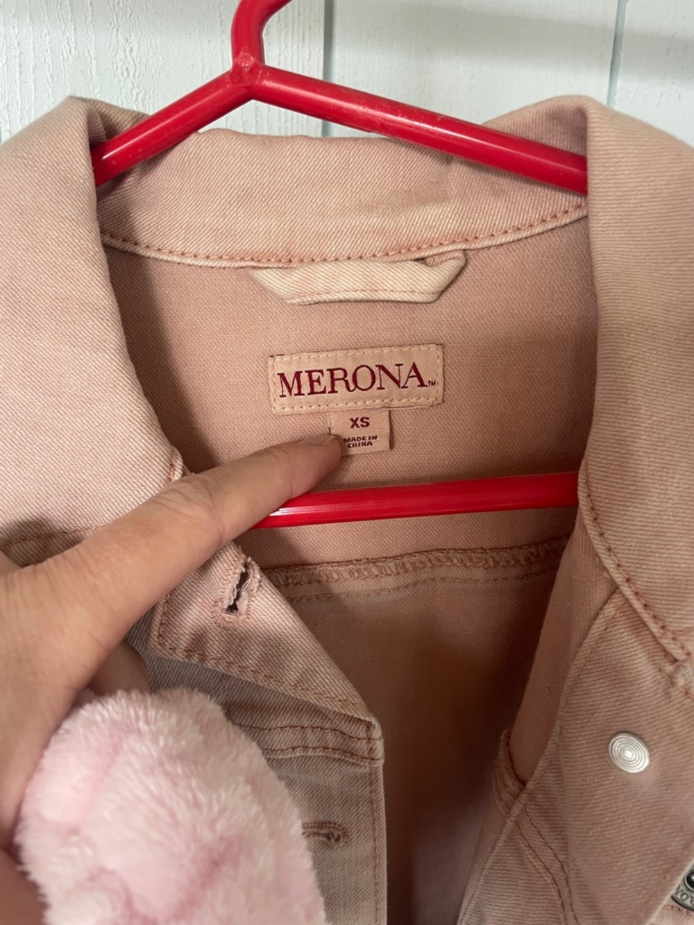 Merona blush pink washed denim jacket - Picture 2 of 5